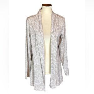Coolibar taupe and white print sun wrap / shawl Size Large